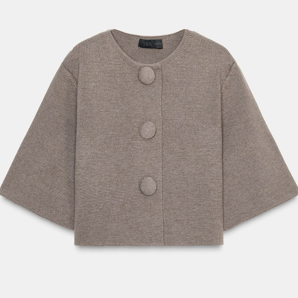 Zara Covered Button Cardigan